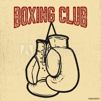 Picture of Boxing club Boxing gloves on white background Design element for posterlabel emblem sign Vector illustration